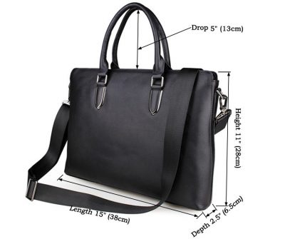 Casual Leather Briefcase, Leather Business Bag-Size