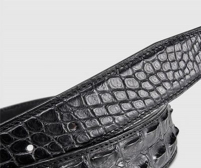 Elegant, Stylish Genuine Crocodile Belt-Black-2