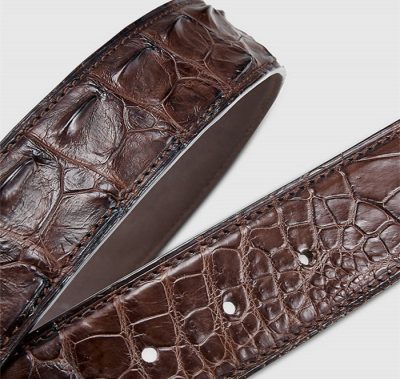Elegant, Stylish Genuine Crocodile Belt-Brown-2
