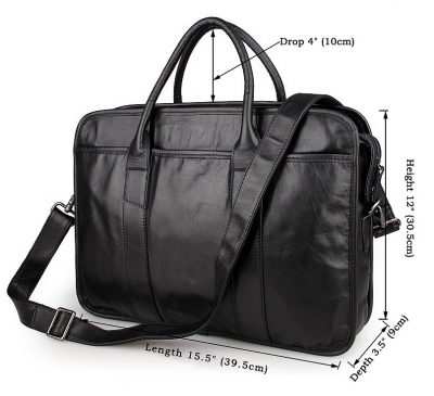 Excellent Italy leather briefcase, Leather Laptop Bag-Size
