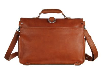 Leather Messenger Bag, Leather Briefcase Backpack-Back