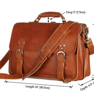 Leather Messenger Bag, Leather Briefcase Backpack-Size