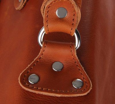 Leather Messenger Bag, Leather Briefcase Backpack-silver tone hardware