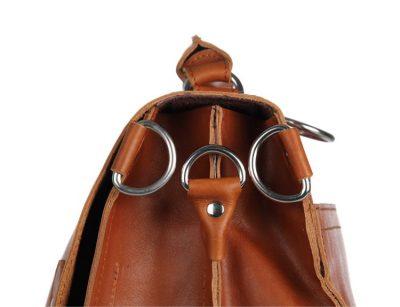 Leather Messenger Bag, Leather Briefcase Backpack-silver tone hardwares