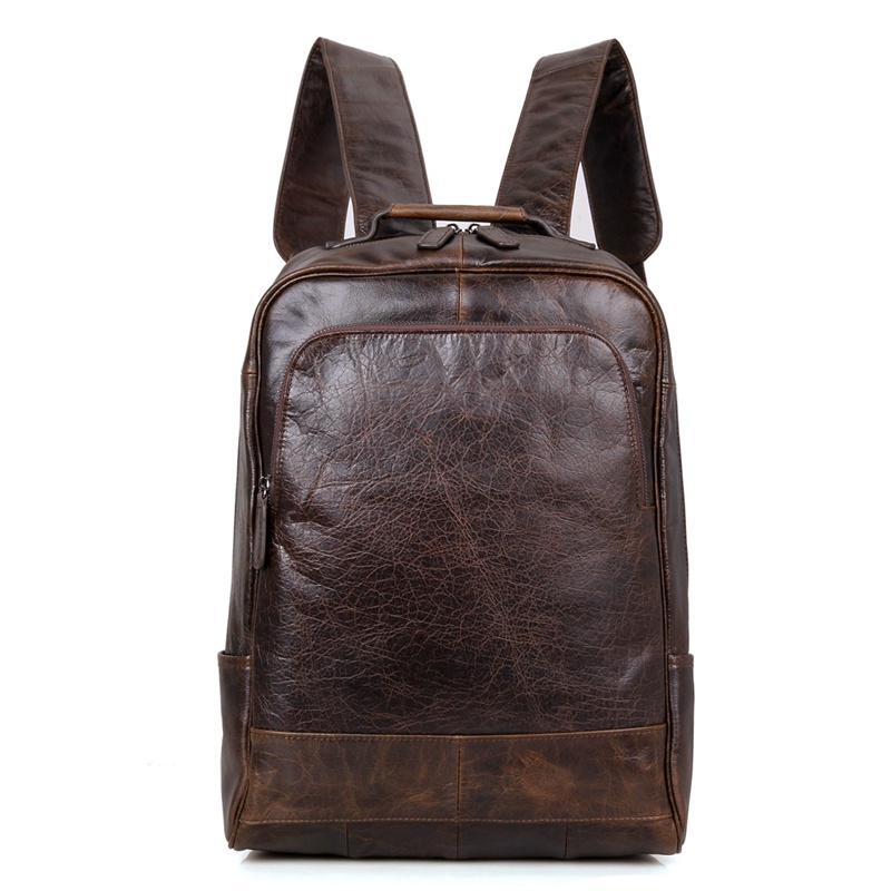 mens vintage leather backpack