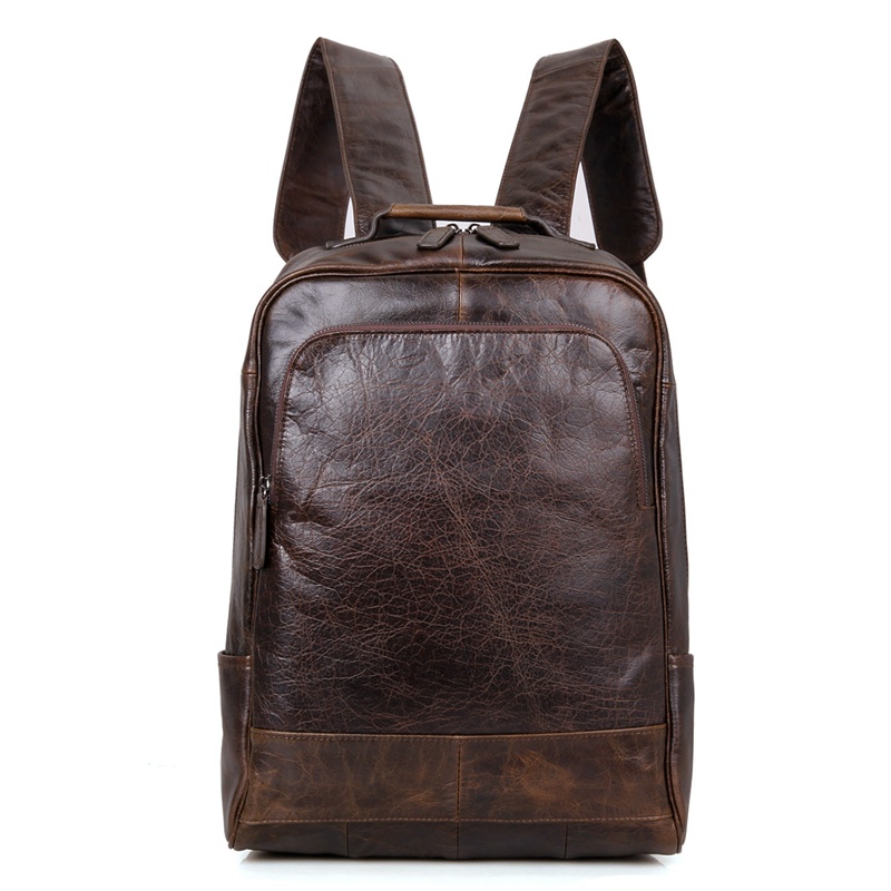 Vintage Leather Backpack, Brown & Black Leather Backpack