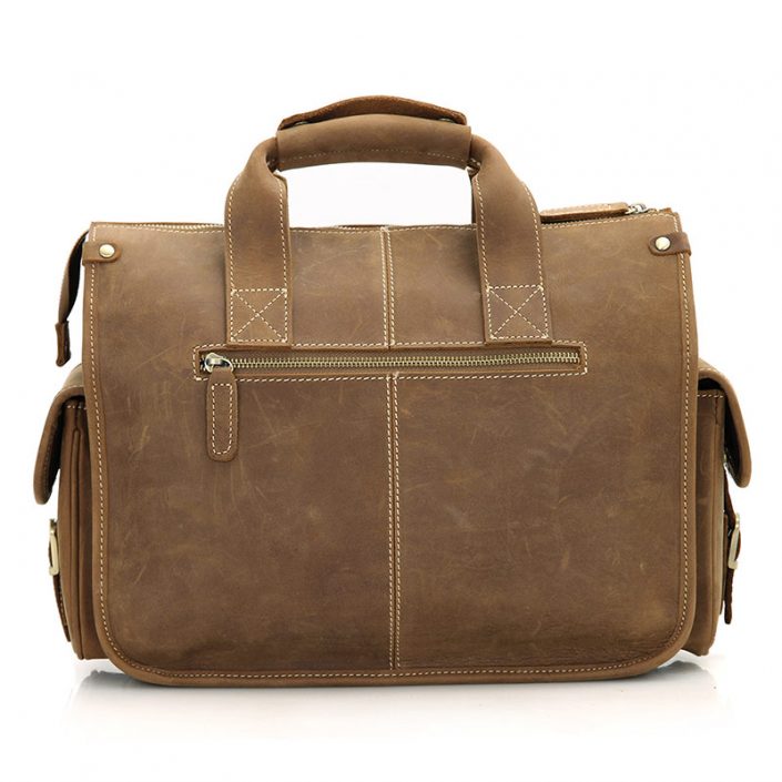 Men's Brown Leather Briefcase Laptop Hand Bag Messenger Tote