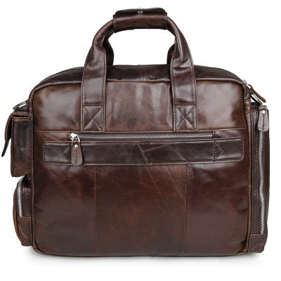 Men's Style Leather Travel Briefcase-Back