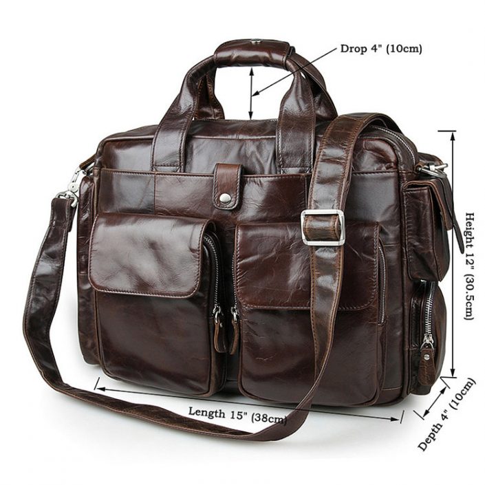 Men's Style Leather Travel Briefcase