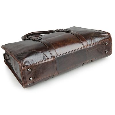 Premium Quality Leather Briefcase, Laptop Bag, Handbag, Satchel, Business Bag-Bottom