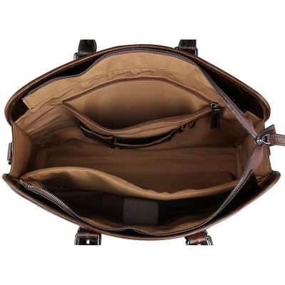 Premium Quality Leather Briefcase, Laptop Bag, Handbag, Satchel, Business Bag-Inside