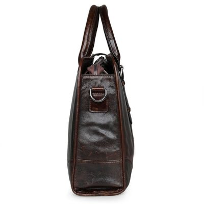 Premium Quality Leather Briefcase, Laptop Bag, Handbag, Satchel, Business Bag-Side