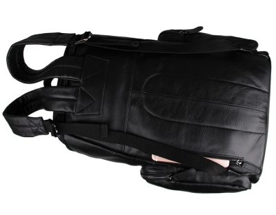 Stylish Urban Leather Backpack-Back pocket