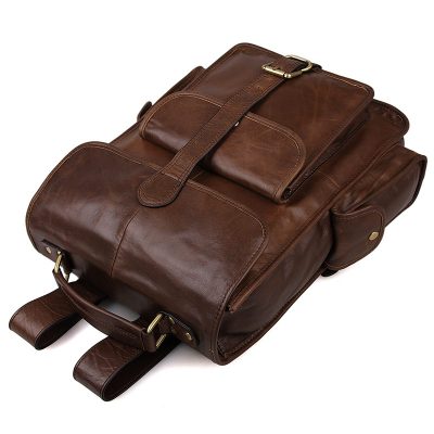 Unisex Vintage Leather Backpack Laptop School College Bookback-Top