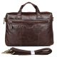 Vintage Leather Briefcase Laptop Messenger Bag with Removable Shoulder Strap