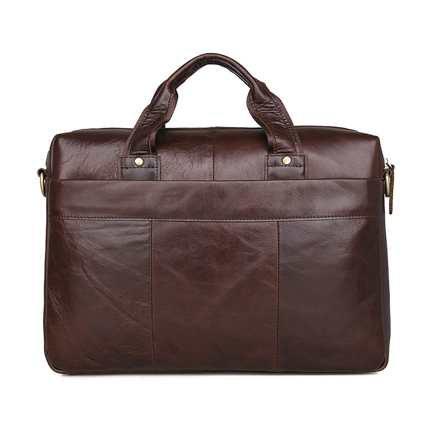 Vintage Leather Briefcase Laptop Messenger Bag with Removable Shoulder ...