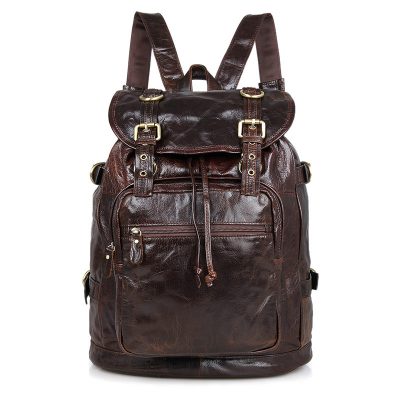 Vintage Leather Travel Backpack For Men