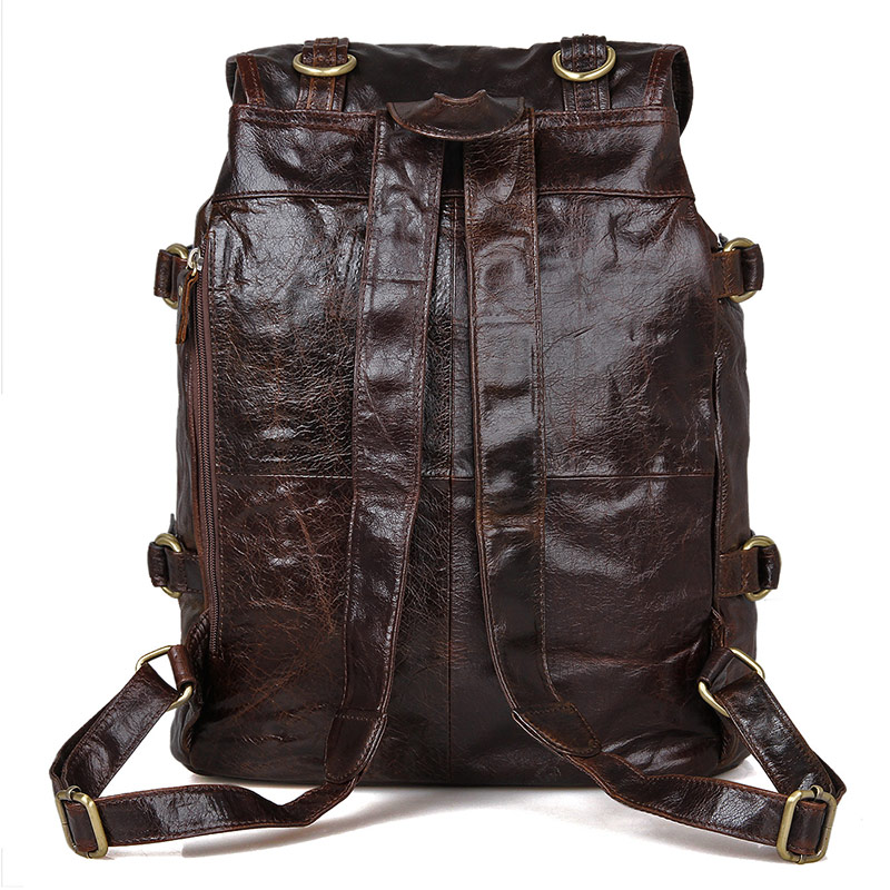 Vintage Leather Travel Backpack For Men