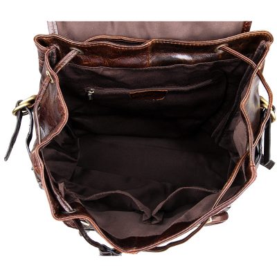 Vintage Leather Travel Backpack For Men-Inside