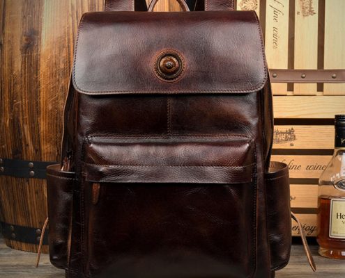 shoulders leather laptop bag