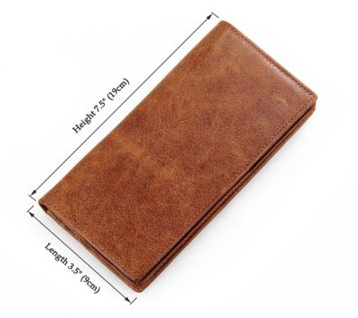 Brown Fashion Genuine Leather Long Wallet-Size