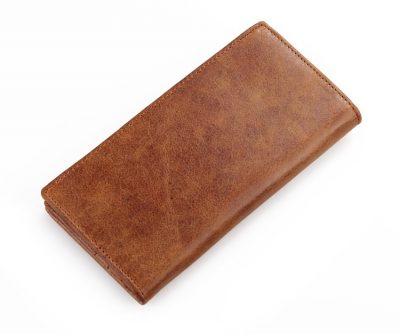 Brown Fashion Genuine Leather Long Wallet for Men