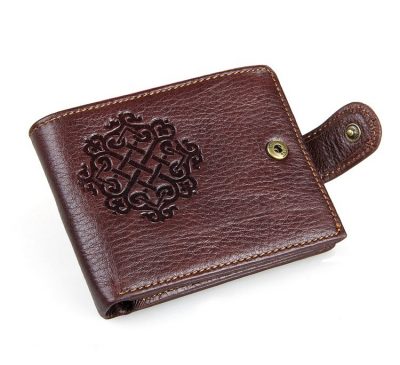 Genuine Leather Wallet Card Holder-Button