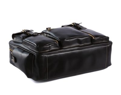 Handmade Leather Briefcase, Leather Travel Bag, Weekend Bag-Bottom