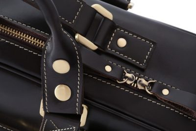 Handmade Leather Briefcase, Leather Travel Bag, Weekend Bag-Details