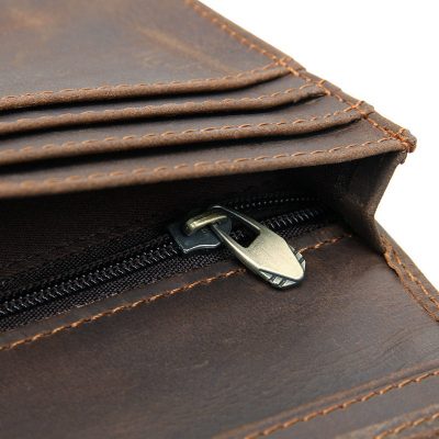 Mens Personalized Leather Wallet-Zipper