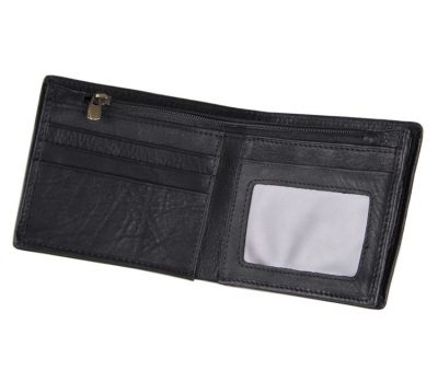 Soft Black Leather Wallet, Genuine Leather Wallet for Men-Inside