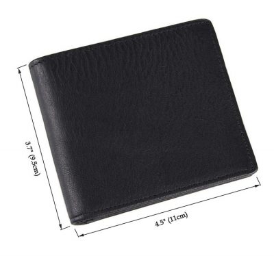 Soft Black Leather Wallet, Genuine Leather Wallet for Men-Size