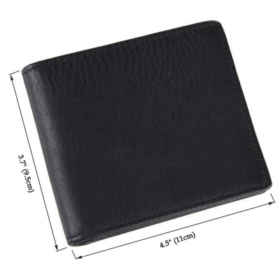 Soft Black Leather Wallet, Genuine Leather Wallet for Men-Size