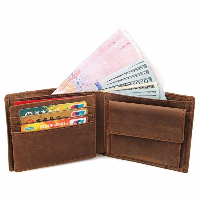 Vintage Leather Wallet, Crazy Horse Leather Wallet-Inside