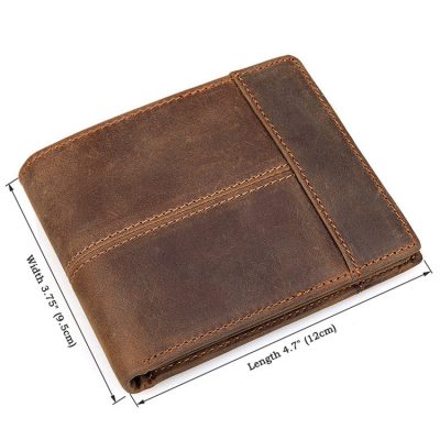 Vintage Leather Wallet, Crazy Horse Leather Wallet-Size