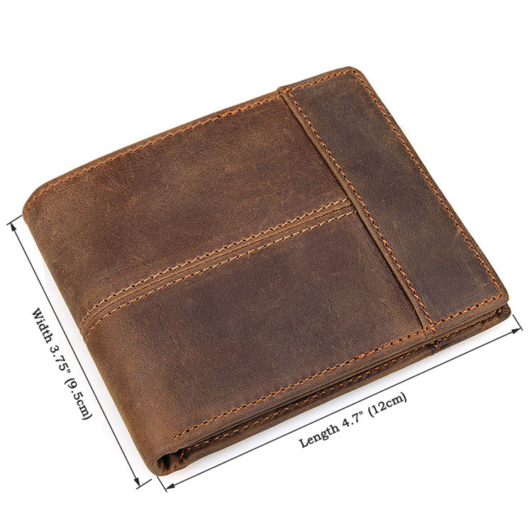 Vintage Leather Wallet, Crazy Horse Leather Wallet