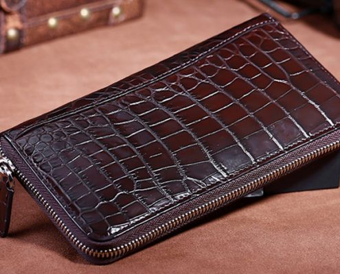 Dark brown crocodile wallet