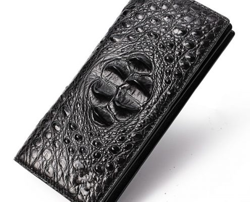 Long Black Crocodile Wallet