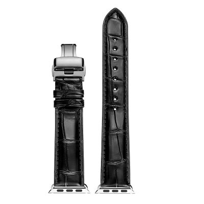 Alligator & Crocodile Apple Watch Band-Black