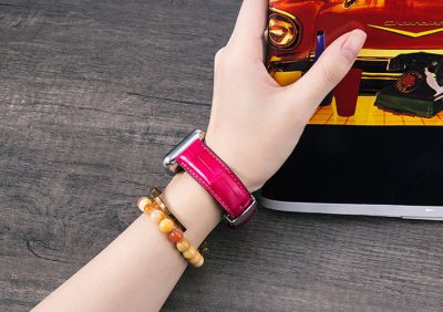 Alligator & Crocodile Apple Watch Band for Women-Pink