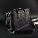 Handmade Vintage Leather Briefcase Messenger Bag for Men-Black