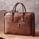 Luxury Vintage Leather Briefcase Shoulder Laptop Business Bag for Men-Brown