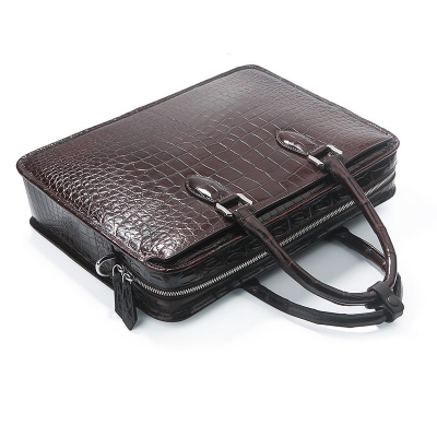 Genuine Alligator Leather Briefcase Laptop Bag Shoulder Bag-Handle