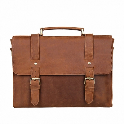 Slim Leather Messenger Bag Laptop Bag